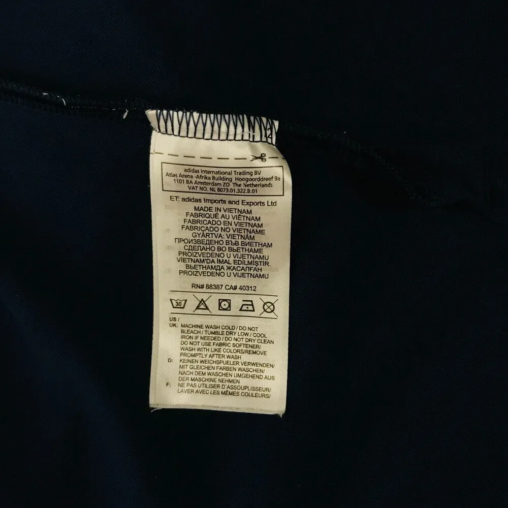 Adidas Men's Large Polo Shirt Blue Advantage Novelty Logo Popover Flaw CC18